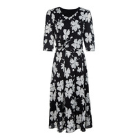 Robe midi décontractée et élégante pour femme, imprimé numérique, respirante, à manches cinq-quarts, col en V, taille naturelle, collection automne/printemps, ODM