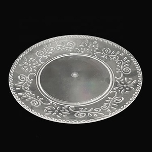 Wholesale High Quality Transparent Plastic Disposable Plate Reusable Party Cake Plate Clear Dinner Plate Dish