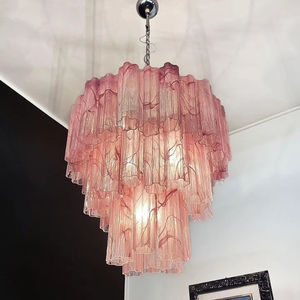 <span class=keywords><strong>Lampadario</strong></span> romantico in tubo di vetro <span class=keywords><strong>rosa</strong></span> alabastro in stile occidentale lampadari a sospensione fatti a mano in ristorante - Product Image 1