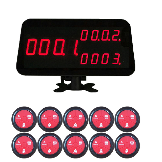 Restaurant Waiter Guest Paging System 1 Host Receiver 10 Hookah Buttons Wireless 100m Range for Bar Hotel Cafe Dessert