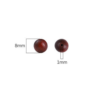 Wholesale DIY 8mm Round <b>Wood</b> <b>Beads</b> with Transparent Plating for Jewelry Making Custom Logo Option 50PCs/Bag in Mixed Colors - Product Image 4