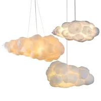 Creative צף עננים נברשות חדר שינה תליון אור Led תליית מנורות לבן Diy ענן נברשת