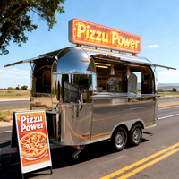 Remorque de restauration mobile sur mesure pour rue commerciale, avec cuisine complète, pour pizzas et rôtisseries de dinde