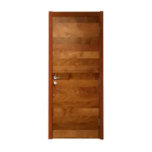 solid core wood walnut veneer doors skin Latest design interior bedroom wooden flush wood doors