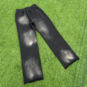 Pantalon de survêtement baggy design pour homme, style de rue, imprimé délavé vintage, sans cordon de serrage - Product Image 5