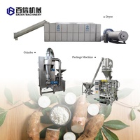 Ligne de production de farine de manioc entièrement automatique de qualité supérieure pour fruits et légumes, en acier inoxydable, haute efficacité, capacité de 200-1000 kg/h