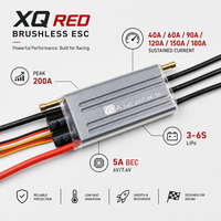 Dissipateur thermique en aluminium, ESC sans balais 40A-180A, refroidi à l'eau pour bateau RC, avion, voiture, drone FPV, XQ-POWER XQ rouge 3-6S