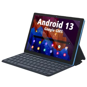 2024 nuovo arrivo Tableta Android 10 pollici 5G Wifi 4GB RAM 64GB ROM 10.1 pollici 2 In 1 Android 13 Tablet con custodia per tastiera