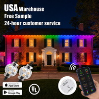 Ismart Éclairage extérieur RGB UL DC12V, Lumières de Noël permanentes, Éclairage sur rail en aluminium, Lumière ponctuelle LED programmable pour les avant-toits de la maison