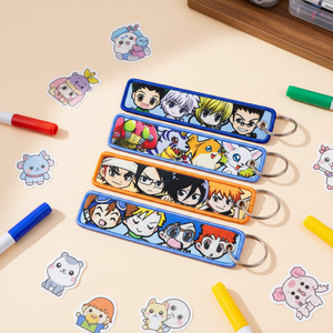 21 Styles Porte-clés brodés Anime avec étiquette tissée, Pendentifs Blesch Dagion Luffy DBZ Satoru Gojo, Accessoires en gros - Product Image 2