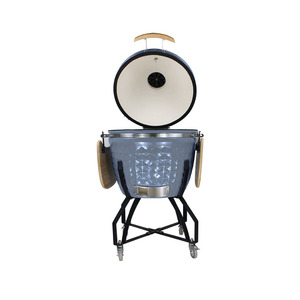 Barbecue <span class=keywords><strong>Kamado</strong></span> Céramique Moderne Premium 25,9 pouces avec Chariot en Acier Inoxydable et Allumage Électronique pour Usage Domestique et Extérieur - Grill, <span class=keywords><strong>Fumoir</strong></span>, Cuisson - Product Image 3