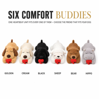 Jouet Confort Cœur Battant pour Chiens - Compagnon Anti-Anxiété en Peluche avec Battements de Cœur Réels Gauche-Droite, Fermeture Éclair Discrète au Ventre