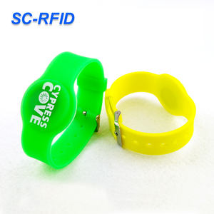 Pulsera NFC con Chip F08 TK4100 de 13.56MHz/125KHZ, Duradera y de Venta Caliente, Pulsera Ajustable Inteligente con Logotipo Personalizado Impreso, Pulsera <span class=keywords><strong>RFID</strong></span> - Product Image 2