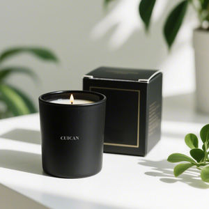 Luxury 10OZ Matte Black Glossy Container Jar Empty Vessel for Scented Making <strong>Glass</strong> <strong>Candle</strong> <strong>Holder</strong> with Lids - Product Image 1