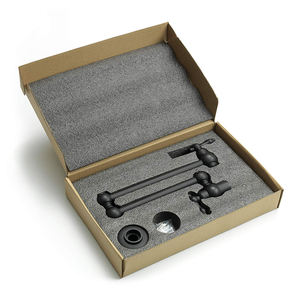 Robinet de <span class=keywords><strong>cuisine</strong></span> mural noir mat moderne pour hôtel, à double interrupteur, pliable, à un trou, pour remplir les casseroles - Product Image 6