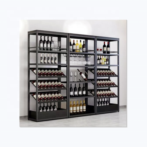 Supermarket Equipments  showcase  Goods Display Rack Metal Wine Rack