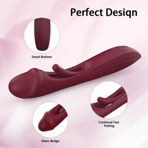Vrouwelijke tonglikkende knop, kloppende, zwaaiende G-spot AV-vibrator, vloeibare siliconen stick, 55dB oppervlaktegemonteerde vibrator - Product Image 3
