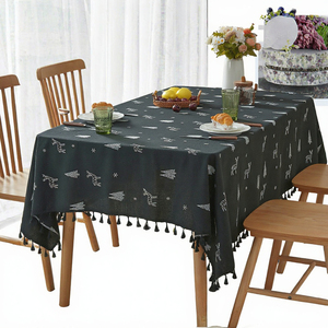 Nappe ronde brodée florale 100% coton pour mariage et décoration intérieure, écologique - Product Image 3
