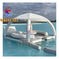 Île flottante gonflable HUA YUE, ponton flottant, plateforme de bar, quai flottant, piscine gonflable avec tente pour fête