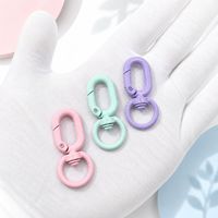 Porte-clés coloré en forme de U à ressort, en alliage, peint, motif 8 caractères, accessoire DIY pour bijoux