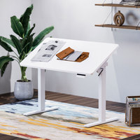 Bureau de travail moderne à 2 pieds, réglable en hauteur, en métal, avec rabattable, pour la maison, le bureau et l'école.