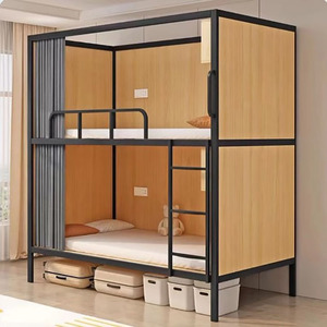 Современное трехуровневое стальное металлическое общежитие, двухъярусная кровать, легкая сборка, трехслойные больничные кровати для школьных апартаментов и отелей - Product Image 4