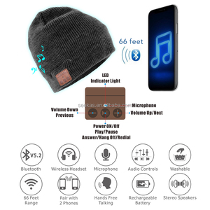 Tai nghe Bluetooth V5.2 tích hợp loa và micro, mũ len thể thao có tai nghe - Product Image 5