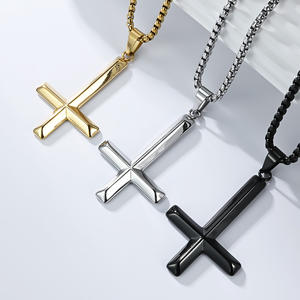 Inverted <b>Cross</b> Necklace For Men Titanium Steel Pendant Fashion Jewelry Male Accessory - Product Image 2