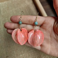 Anting Bunga Lampion Warna-warni Buatan Tangan, Anting Resin Bunga Kering, Hadiah Ulang Tahun untuknya, Perhiasan Terinspirasi Alam
