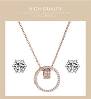 SK Top-reloj de lujo para mujer, conjunto de Regalo para boda, pulsera de oro rosa, collar, joyería, conjunto de Regalo para esposa, Regalo de San Valentín
