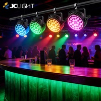Projecteur LED Par 18x8W RGBW avec anneau RGB, DMX 512, effet stroboscopique pour discothèque, bar, DJ, scène