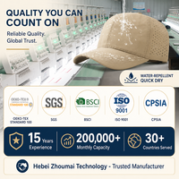 Casquette de baseball personnalisée hydrofuge à séchage rapide, découpée au laser, 6 panneaux, réglable, pour activités de plein air, randonnée, OEM, vente en gros, faible MOQ