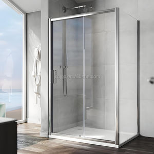 Porte de <span class=keywords><strong>douche</strong></span> carrée sans cadre en verre italien de luxe de haute qualité, plateau rectangulaire, barre porte-serviettes, écran de baignoire populaire pour salle de bain - Product Image 3