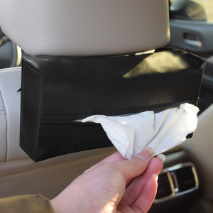 Pu Lychee Pattern Leather Car <b>Storage</b> Tissue Box Interior Accessories for Visor Armrest Headrest <b>Seat</b> Back - Product Image 1