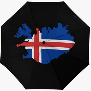 Parapluie pliant automatique de haute qualité, motif drapeau multicolore à thème international, série classique, design compact et élégant - Product Image 4
