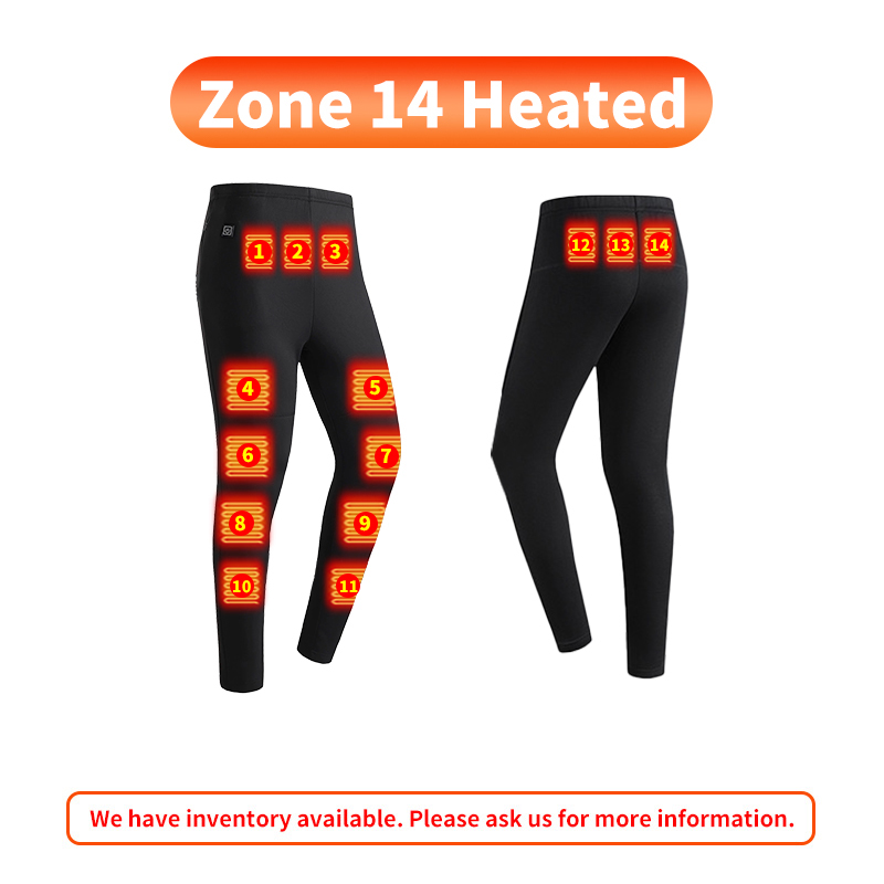 Black 14 zones Heated/Thermal pants