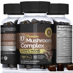 OEM Private Label Vegan Lions Mane Mushroom <b>Gummies</b> Focus & Memory Brain Supplement for Adults for Women - Product Image 3