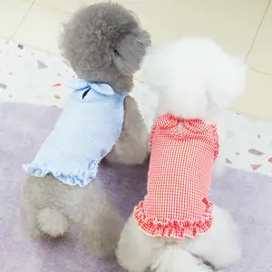 Mùa hè Puppy Dog quần áo mới Sling váy Teddy chó nhỏ mèo quần áo thú cưng kẻ sọc Sling