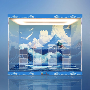 Für Mart One Piece Great Line Serie Flache Werbe-Displaybox Staubschutz Spielzeug-Organizer Transparente Figuren-Aufbewahrung Einfach - Product Image 3