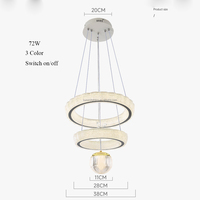 2025 acrylique tambour pendentif 3 lumières Lampara lustre couleur Dimmable 220V lustres de plafond 72W 2700K 4000K 6000K pour la maison