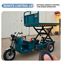 Tricycle élévateur à ciseaux électrique hydraulique, plateforme de levage mobile pour marchandises, véhicule de transfert pour entrepôt et verger