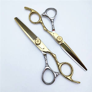 Tijeras de peluquería Inoue Huojian de 6.0 pulgadas, doradas, para entresacar, para diestros, de acero inoxidable DR56 - Product Image 2