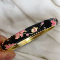 Bracelet jonc vintage ethnique en émail cloisonné coloré à effet goutte d'huile, avec fermoir à pression en alliage plaqué or, bijoux pour femme, cadeau