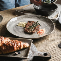 Service de vaisselle rustique en porcelaine pour restaurant – Écologique, durable, compatible lave-vaisselle, qualité alimentaire, non toxique