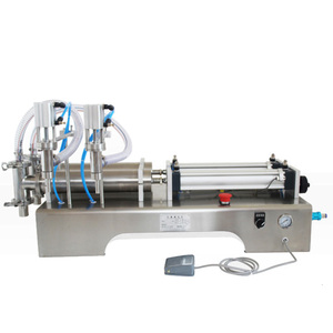 Riempitrice di liquidi/pasta semi automatica a doppia testa ad alta precisione/riempitrice quantitativa autofluida per acqua e succo - Product Image 1