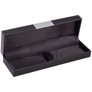 Étui à stylos noir avec plaque argentée pour un support de rangement pour stylo - Product Image 3