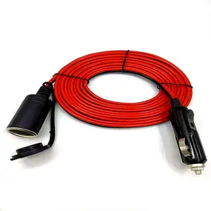 Enchufe macho de coche a encendedor de cigarrillos, adaptador de corriente hembra, cable de extensión con cubierta