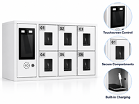 Casier de stockage intelligent multi-portes avec reconnaissance faciale et empreintes digitales pour téléphones portables, fabriqué en Chine