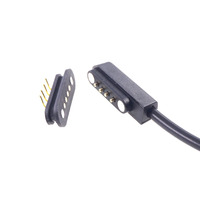 Conector magnético de alta calidad, Cable de acoplamiento disponible, macho a hembra, 4 pines, Pogo