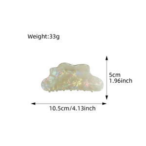 Haarclip met zeemeerminklauw, 10,5 cm, groot, van acetaat, voor achterop het hoofd, wolk haarclip, haaienclip - Product Image 4